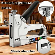 重型钉枪套装，包含 300 枚钉子，适用于木材、织物、家具、室内装饰和屋顶毡，手动钉枪，是 DIY 项目和专业维修的理想选择。