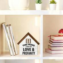 1 Peça Placa Decorativa de Gnomo do Dia dos Namorados, com Design de Casa de Telhado Xadrez Rosa e Texto Divertido, Perfeito para Decoração de Bandeja Escalonada de Cozinha, Presentes de Feriado e uma Bela Obra de Arte.