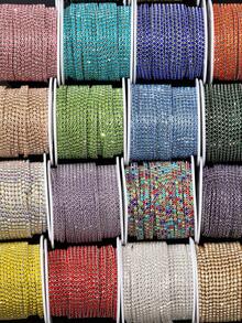 177.17/359.84 Inch Length, 2/3mm Width Sewing Glass Rhinestone Chain For Clothing Accessories, Bag And Shoe Home Decoration DIY - Multicolor - View 5