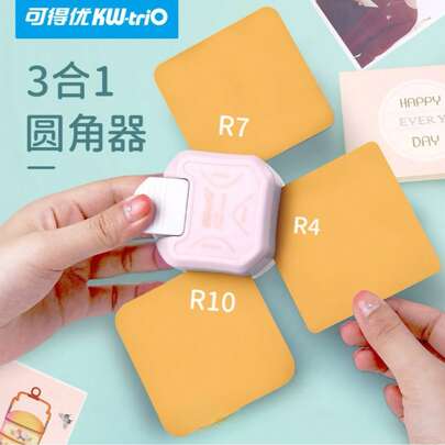 3-In-1 Paper Corner Rounder Punch Pink/White