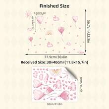 BRUP 1pc Pink Glow In The Dark Sticker, Glow Heart Wall Decal, Kids Bedroom Decor, Removable Self-Adhesive Glow Sticker, Girls Room Glow Wall Decal - Pink - View 14