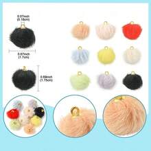 30个16毫米多色毛绒球吊坠，可用于DIY耳环、珠宝制作、汽车装饰和手机链配件 - 彩色 - 查看 11