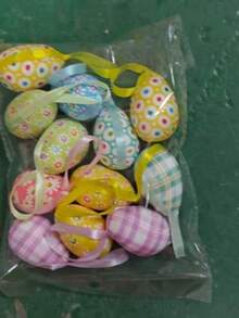 8/12/24 Peças Ovos Decorativos de Páscoa para Primavera, Carnaval de Páscoa, Presentes de Aniversário, Decoração Doméstica e Escolar, Pendentes, Encher Cestas