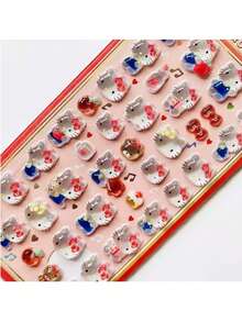 1张随机图案水晶浮雕贴纸，可爱3D卡通手机壳贴纸（颜色随机）