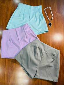 WOMEN'S TAILORED SHORTS THAT CONVINE WITH EVERYTHING SUPER COMFORTABLE - WITHOUT SIPER POCKET ON SIDE IZQUIERDO - Xám - Xem 4