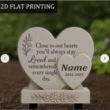 2 Placas Planas Acrílicas, 1 peça, 20 x 28 cm, Decoração Externa, Memorial Personalizado de Jardim, Adequado para Gramado, Túmulo e Canteiro de Flores, Presente Memorial para Animais de Estimação ou Entes Queridos, Presente de Natal ou Halloween - Multicolorido - Visão 2
