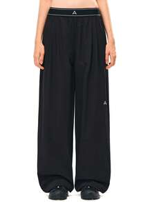Women's Loose Quick-Dry Outdoor Pants, Adjustable Drawstring Ankle, Casual Sports Pants For Summer - Black - View 4