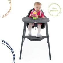 Conjunto de mesa y sillas plegablesCosco Silla Alta 2 en 1 Gris con bandeja removible y arnés de 5 puntos. Uso desde 6 meses hasta 15 kg - Gris - Ver 8