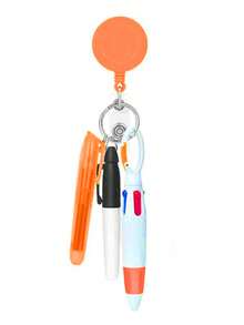 4 piezas Juego de bolígrafos de enfermera, incluye: 1 bolígrafo resaltador, 1 bolígrafo marcador, 1 bolígrafo retráctil, 1 portanombres con clip retráctil, adecuado para la temporada de regreso a clases - Multicolor - Ver 7