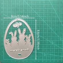 1 Khuôn cắt kim loại dập nổi dùng cho làm sổ lưu niệm, thiệp, album giấy, đồ thủ công DIY hình thỏ Phục Sinh và trứng Phục Sinh. - Bạc - Xem 19