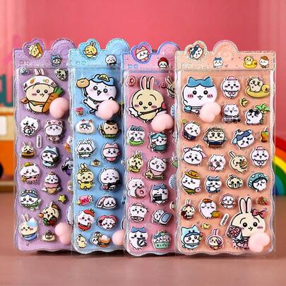 1pc Cute Cartoon Cat Sticker, Reusable Waterproof Sticker, DIY Craft Sticker For Phone Case, Notebook, DIY Crafts, Laptop, Gift Packaging, Party Decoration, Suitable As Holiday Gift, Gift For Fans And Friends