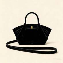 2026新款JW Hang小饺子袋，白鹿绒 - 黑色 - 查看 3