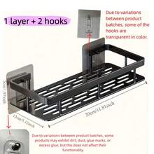 壁挂式浴室收纳架,免钻孔浴室置物架,淋浴置物篮,适用于梳妆台壁挂式收纳,浴室装饰及配件,实用收纳架,多功能收纳篮,浴室用品,宿舍必备,返校必备浴室配件及浴室工具 - 黑色 - 查看 6