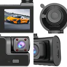 Car Dual Lens Dash Cam HD 1080P Front/Rear/Inside Video Recorder Camera G-Sensor - A - Xem 3