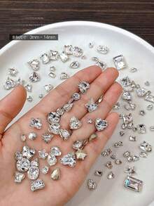 (متوفرة بألوان متعددة) ملحقات فن الأظافر عالية الجودة - 30 قطعة مختلطة من الراين ستون الزجاجي الشفاف ثلاثي الأبعاد، زخارف أظافر بشكل قلب وغير متماثل، لوازم الأظافر، أحجار الأظافر - متعدد الألوان - مشاهدة 35