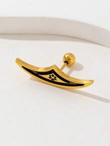 1pc Gothic Style Hidden Ear Cuff Earring, Deep Silver Tone Punk Jewelry, Medieval Ear Stud - Silver - View 7