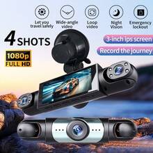 1080P Full HD 4-Channel Dash Cam: Car DVR With Night Vision, Rotatable Lens, 3-Inch Screen And Emergency Lock Function - Ultimate Driving Guardian