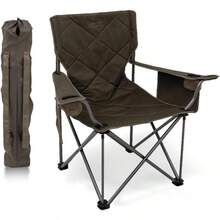 CYPNALPS Mountaineering King Kong - Sillas de Camping para Adultos con portavasos de Malla y Bolsillos construidas duraderas y fiables con Marco de Acero Plegable Compacto ArcillaFashion - Arcilla - Ver 1