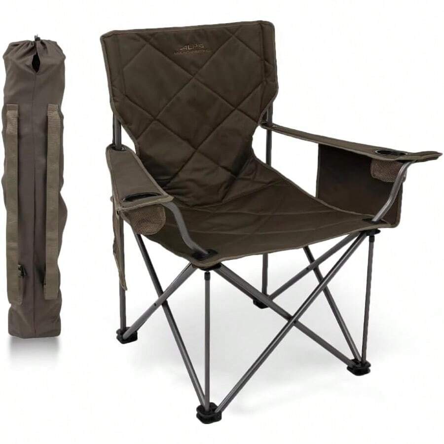 CYPNALPS Mountaineering King Kong - Sillas de Camping para Adultos con portavasos de Malla y Bolsillos construidas duraderas y fiables con Marco de Acero Plegable Compacto ArcillaFashion - Arcilla - Ver 1
