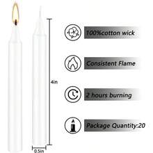 Set Of 20 White Spell Chime U2013 Premium Taper Candles, Prayer, Birthdays, Meditation, Altar - 4 Inch Tall, Unscented White - 20Pack-white-4inch - View 2