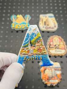 1 szt. australijski magnes na lodówkę z żywicy 3D, przedstawiający zwierzę, Londyn, Wielka Brytania, Wenecja, Wieża Eiffla, Francja, Czechy, USA, piramidy w Egipcie, Doha, Katar, Austria, Gruzja, Węgry, pamiątka z podróży do Krakowa, magnes na lodówkę, dekoracja domu, prezent świąteczny - Wielokolorowe - Zobacz 15
