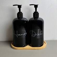2pcs Refillable Pump Dispenser Bottles, 500ml Bathroom Hand Soap And Dish Washing Liquid Containers - Multicolor - View 10