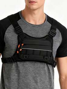 Men's Tactical Compact Chest Bag, Running Chest Pack, Running Vest Waist Bag, Chest Rig Running Pack - A - View 2
