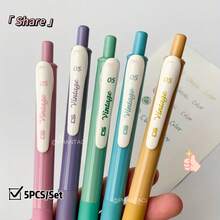 7pcs Retro Colorful 0.5mm Ballpoint Pens, Classic Colors For Writing, Drawing, Marking - Multicolor - View 8