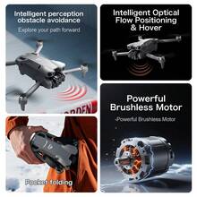 TOKQI New Brushless Dual Camera Drone, 4.3" Large FPV Remote Controller, Multifunctional Quadcopter With 360° Stunt Flip, Electronic Image Stabilization Dual Lens, Optical Flow Hovering, Headless Mode, Gesture Photo, Ideal Gift For Teens, Holidays And Birthdays - Multicolor - View 4