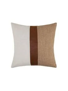 半件装农舍风格拼布抱枕套，沙发靠垫套（不含枕芯） - 彩色 - 查看 7