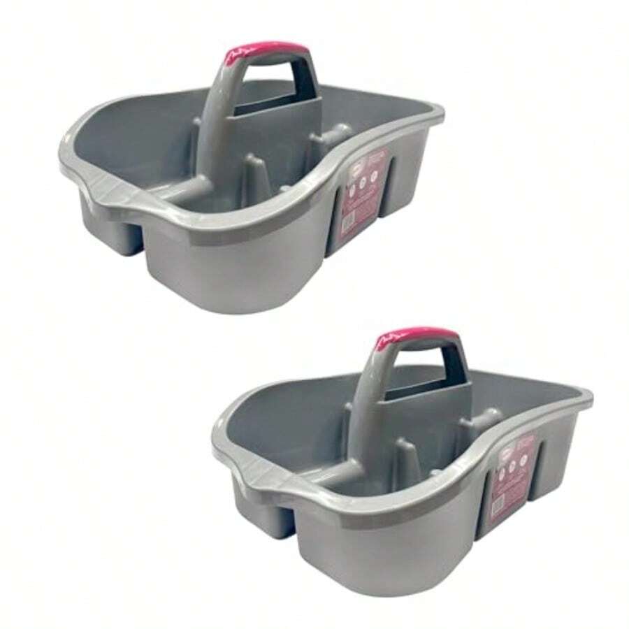 Reynera Kit de Organización con 2 Tool Caddy Mantén tus Herramientas de Limpieza Ordenadas y Siempre al Alcance para una Rutina de Limpieza más Eficiente - gris - Ver 1
