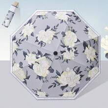 1 pieza Paraguas con doble capa impermeable y protección UV - Duradero, impermeable, a prueba de viento con recubrimiento negro de moda