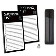 Magnetic Shopping List Notepad Fridge Magnet Memo Board (Pen Not Included), With Magnetic Pen Holder, Detachable Magnetic Notes, Minimalist Creative Line Design Magnetic Notepad For Shopping List And To-Do List - Multicolor - View 13