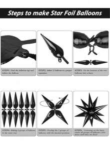 74pcs Red & Black Balloon Arch Kit, Includes Black Water Drop Balloons, Latex Birthday Balloons, 5", 10", 18" Red & Black Party Balloons, 2pcs Black Starburst Balloons, Suitable For Birthday Party, Wedding, Bachelorette Party, Graduation Party - Multicolor - View 7