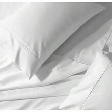 Polyblanc Sábanas algodón Queen Size Blanco Juego Completo de sabanas de Algodon Matrimonial Individual Queen Size King Size Incluye Fundas para Almohada - Blanco - Ver 3