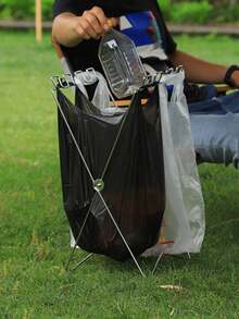 1 pieza Soporte plegable portátil para bolsas de basura al aire libre, adecuado para el hogar, la cocina, el picnic, la barbacoa, bolsas de plástico - Multicolor - Ver 12