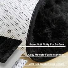 Decorative Rug 200x150cm, Living Room Rug, Super Soft Home Rug - 黑色 - 查看 4