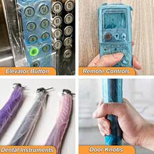 1200 hojas de película de barrera morada para superficies dentales con caja dispensadora 4 x 6 pulgadas película de barrera para tatuajes desechables - Prpura - Ver 8