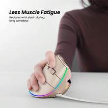 Nulea M504 - mouse vertical con cable mouse óptico ergonómico USB con 4 DPI ajustables 11 modos de retroiluminación RGB compatible con laptop PC computadora  rosa - D- Rosa - Ver 2