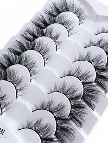 7对狐狸眼假睫毛，自然浓密卷翘，增强眼部轮廓，完整睫毛条套装，拉长并丰盈眼角，适合派对和日常妆容 - 狐狸眼睫毛 - 查看 5