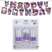 三丽鸥酷洛米主题创意蜡烛，生日派对蜡烛，主题派对蜡烛，可爱蜡烛，精致蛋糕装饰。生日蜡烛，生日旗，创意数码蜡烛套装（0-9岁），生日派对装饰用品。 - 彩色 - 查看 12