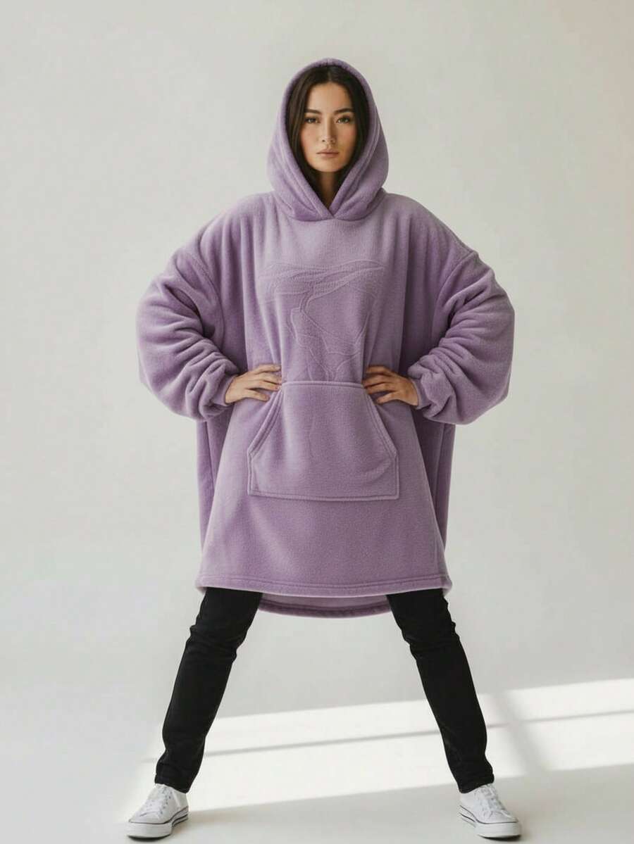 Maxi Sudadera de Felpa, Sudadera Afelpada Unitalla, Con Colores diferentes - Lila Púrpura - Ver 1