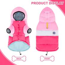 2-Bein warme Kapuzenjacke für Hunde, bequeme Haustierkleidung für kaltes Wetter, süßer Hundeoutfit, modischer Wintermantel mit Kapuze für kleine Hunde - Verschiedenfarbig - Übersicht 16