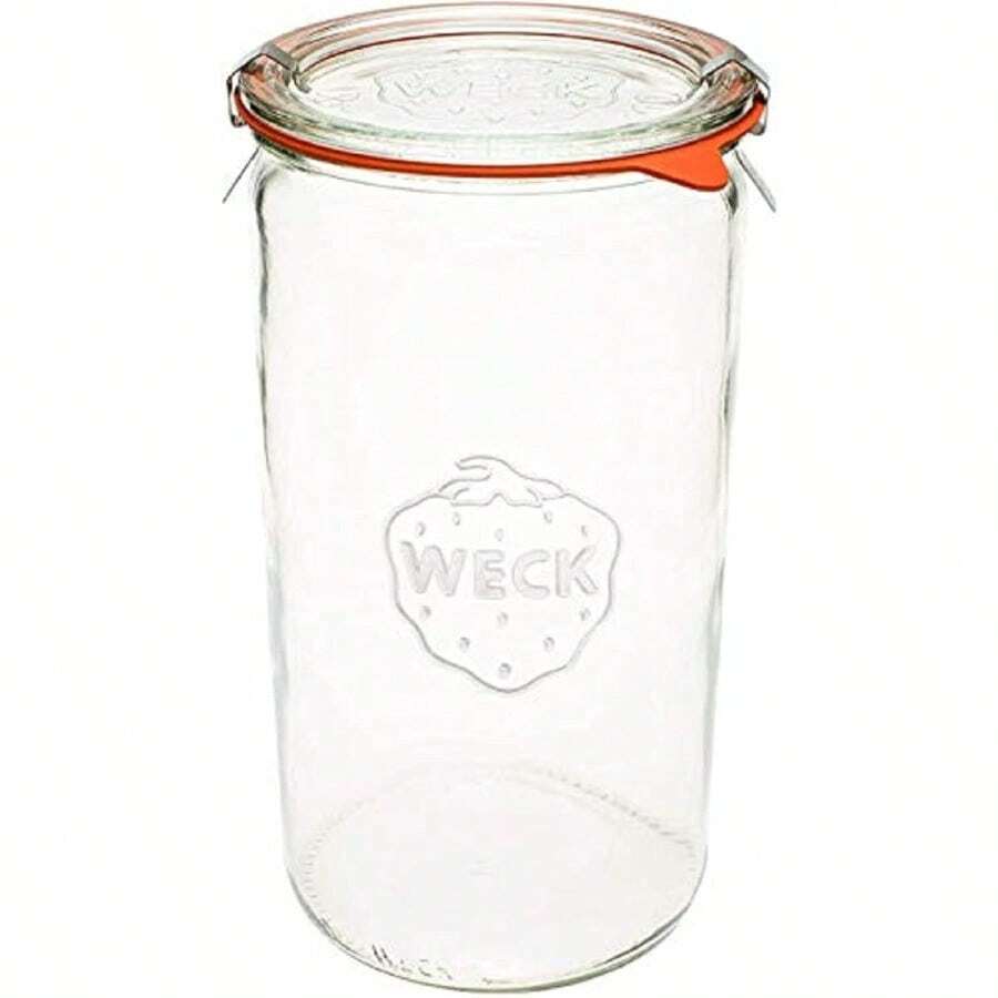 VERSAINSECT - 1.5L Glass Jars with Large Storage Capacity - Preserving Jars with Airtight Lids Suitable for Pickling - Heat Resistant Canning Jars - Microwave Safe - 1 Jar with Glass Lid 54 fl. oz - Transparente - Ver 1