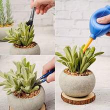 Mini herramientas de jardín 25 piezas de trasplante manual de plantas suculentas para plantar en miniatura macetas cactus plantas de interior cuidado de plantas y flores azul - Azul - Ver 6