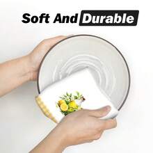 2/4 Piezas Paños de cocina con estampado de limón, toallas modernas de microfibra súper absorbentes, toallas de té para cocinar y hornear, paños de limpieza, toallas de mano, toallas de té, ultra suaves y altamente absorbentes, decoración de cocina, regalos para vecinos, madres, cumpleaños, regalos de inauguración de la casa para amigos, artículos esenciales de cocina, necesidades diarias - Multicolor - Ver 6