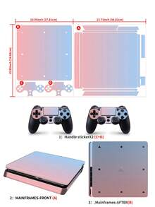 1套超薄游戏机印花贴膜，防水耐用防刮保护贴纸 - 彩色 - 查看 5