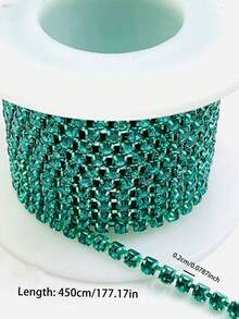 177.17/359.84 Inch Length, 2/3mm Width Sewing Glass Rhinestone Chain For Clothing Accessories, Bag And Shoe Home Decoration DIY - Multicolor - View 55