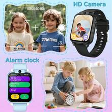 这款 2026 年新款儿童智能手表内置 18 款趣味游戏，配备 1.83 英寸触摸屏、300mAh 电池、超低功耗芯片，以及计步器、相机、手电筒、闹钟、日历、步数计数器、计算器和秒表等功能。 - 彩色 - 查看 7