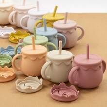 3-In-1 Water Bottle, Infant Straw Cup, Training Cup, Snack Cup, With 2 Different Lids, Customized Name And Pattern, Great For Children's Day, New Year Gift